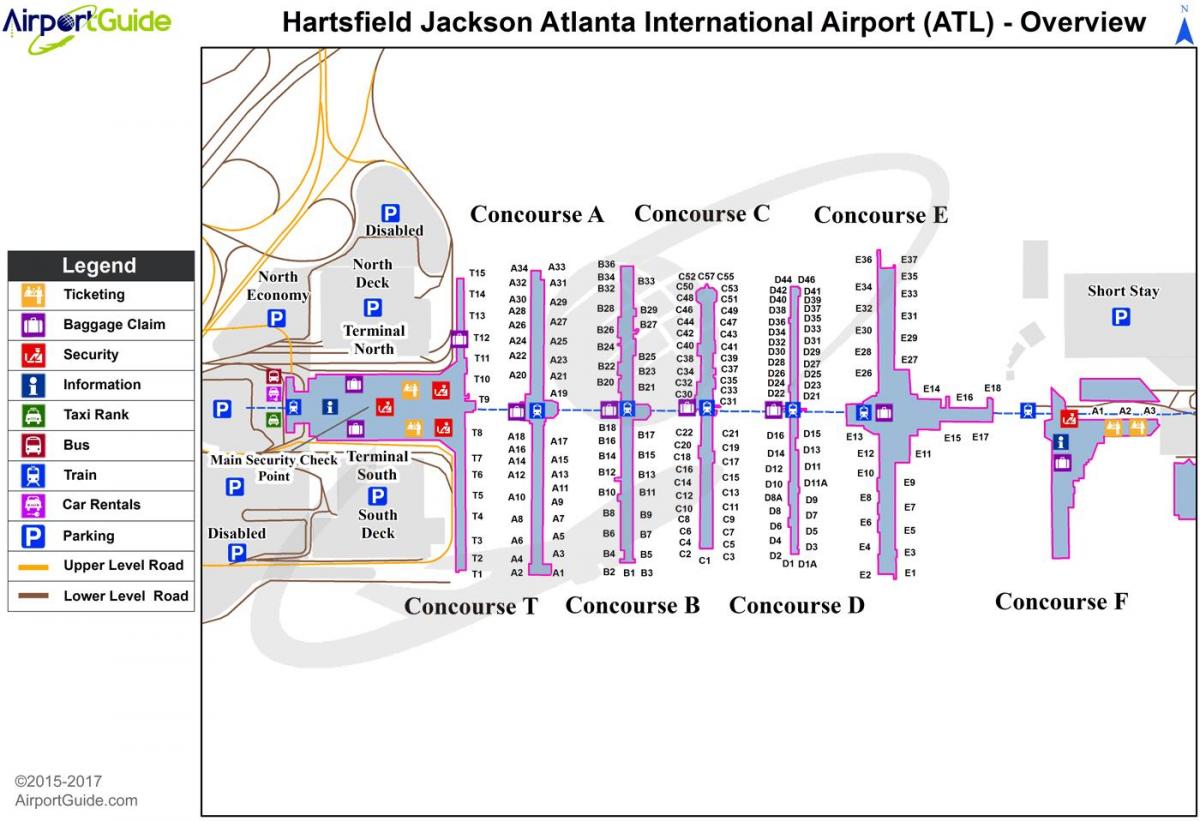Карта терминалов аэропорта Атланты